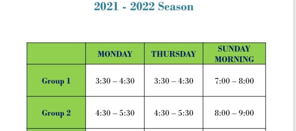 Updated Monday schedule for Group 3 & 4